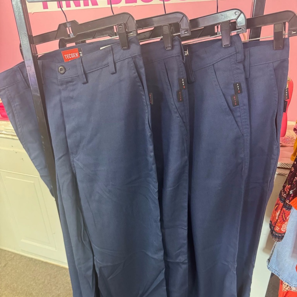 1 Tecgen FR Navy Blue Fire Resistant Work Pants Mens 38x36